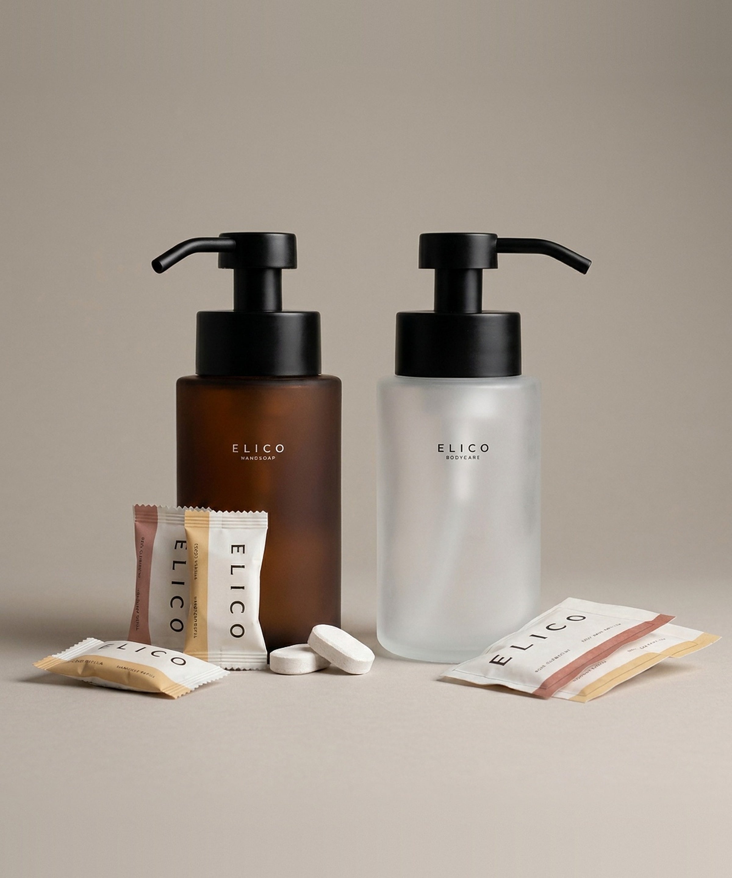 Hand and Body Duo: Handseifen- und Body-Wash-Spender aus Glas mit Refills